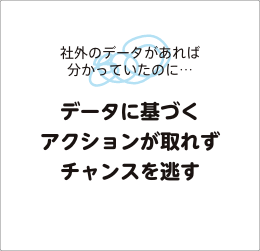 社外のデータがあれば分かっていたのに・・・テータに基づくアクションが取れずチャンスを逃す